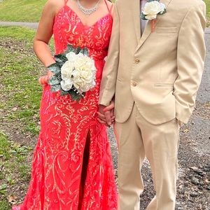 Coral Rachel Allan prom dress.